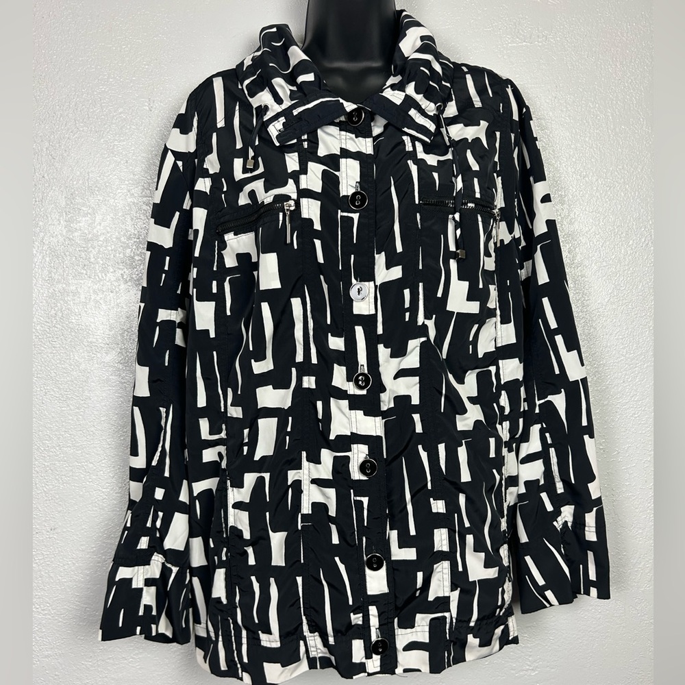 TANJAY black and white abstract wind jacket Size 20W